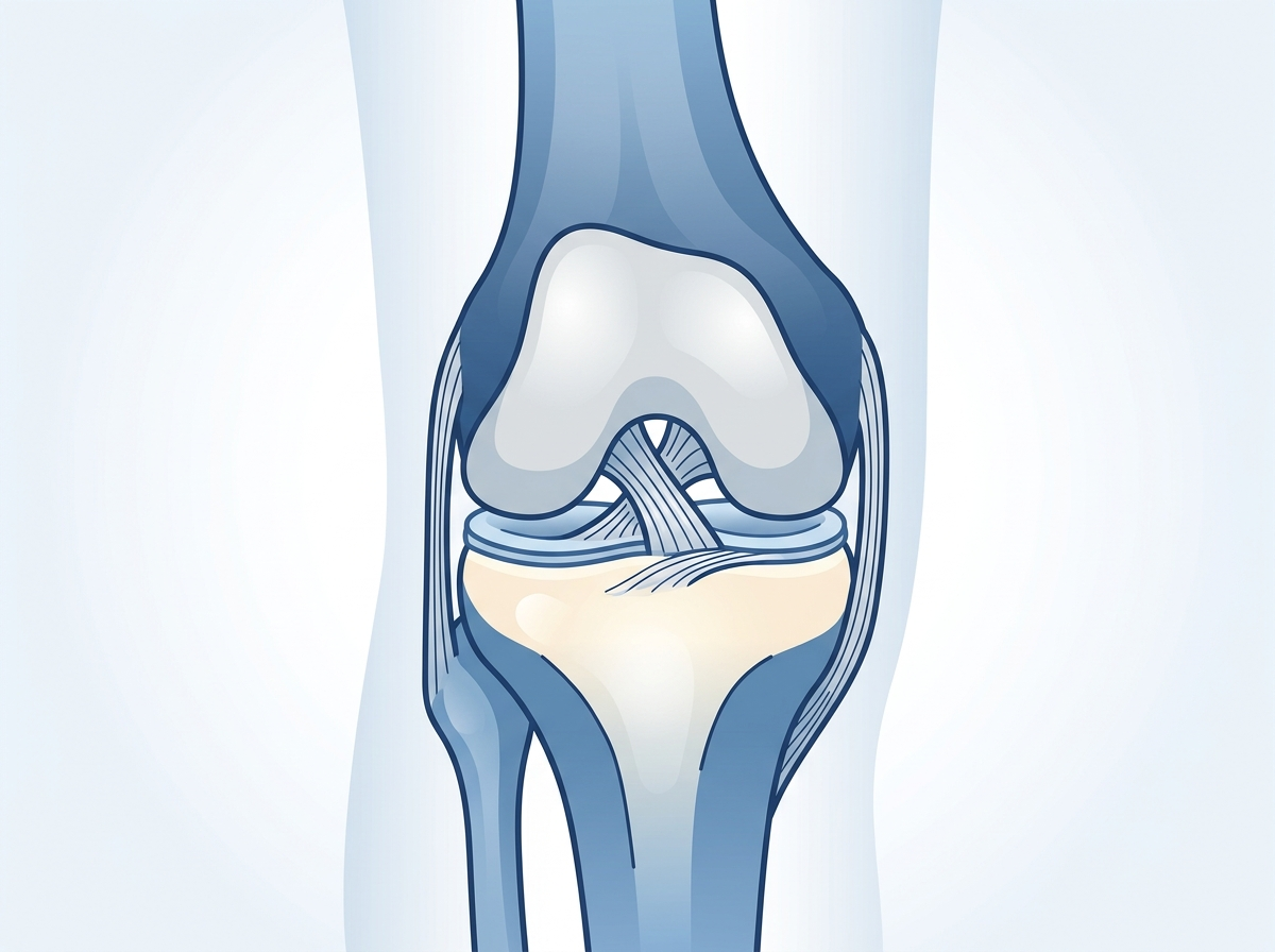 Illustration d'une articulation du genou en bonne santé avec cartilage